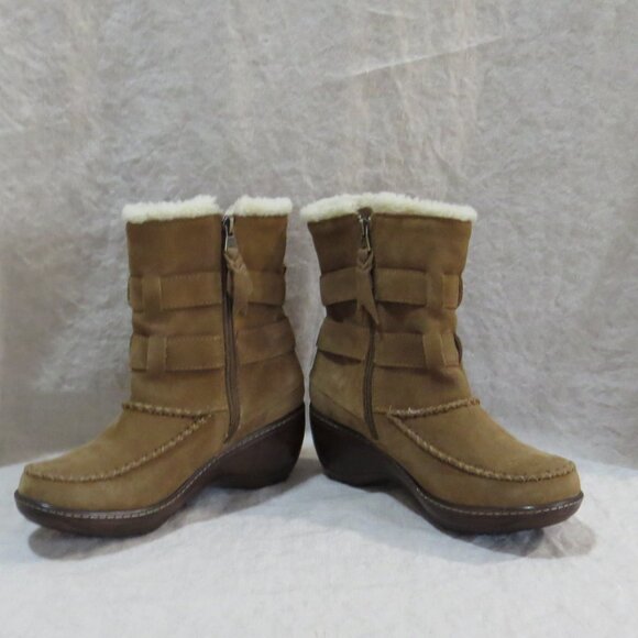 SoftWalk Manchester Suede Leather Boots With Faux Shearling Trim SIZE 8.5 - Picture 7 of 12